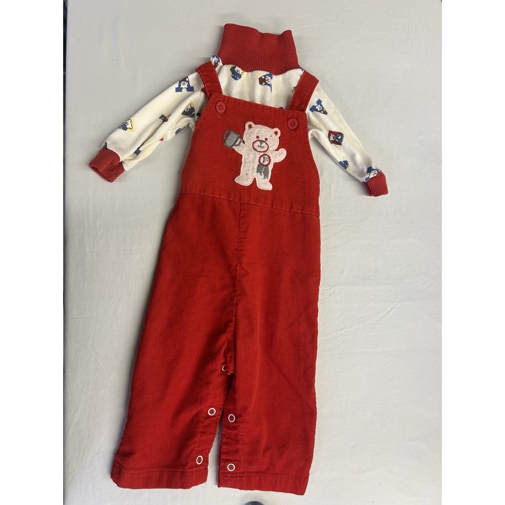 Vintage Healthtex Baby Overall Shirt Combo Size 12 Months